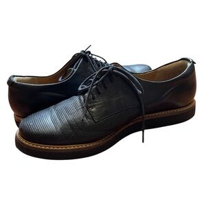 Clarks Black Glick Darby Leather Lace Up Lightweight Oxfords